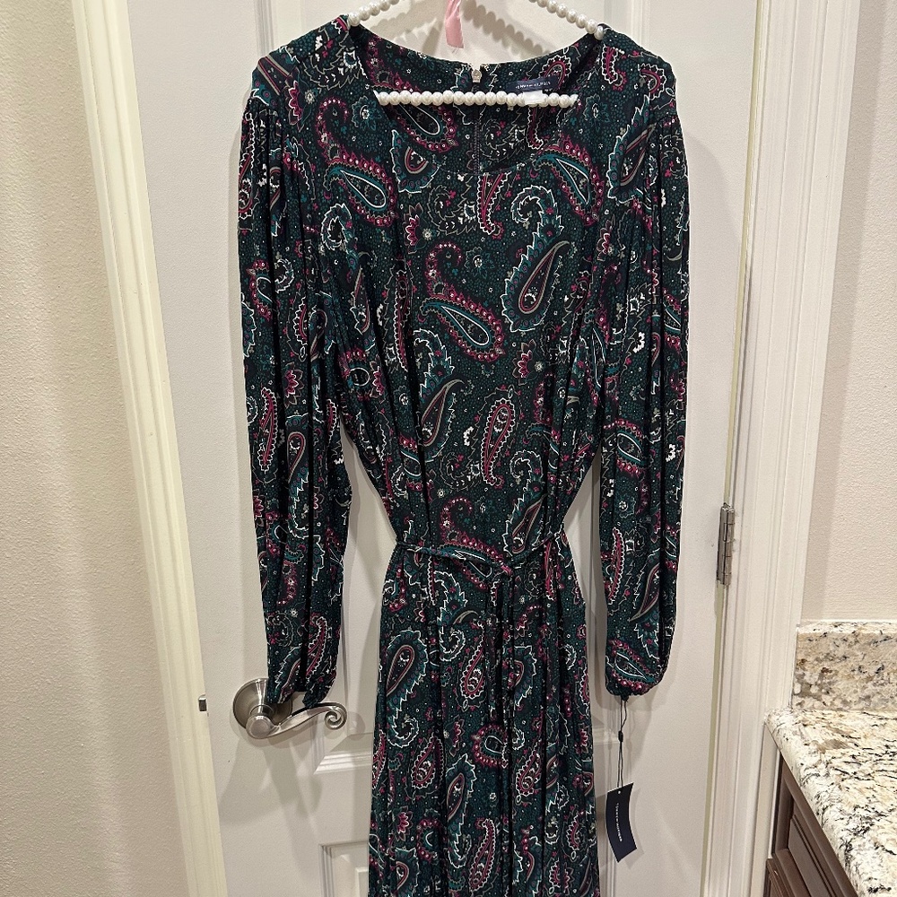 Tommy Hilfiger Paisley Print Long Sleeve Woman’s Size 20W Dress